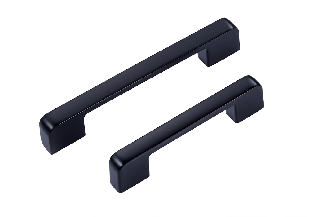 Zinc alloy furniture drawer pull handle finish black hole distance 96/128mm 68/78g AST-6004